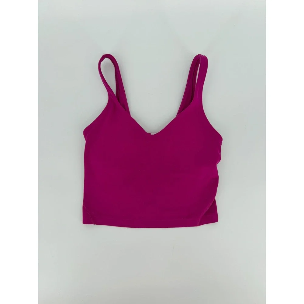 Lululemon Align Tank Top Magenta Pink Nulu Yoga Crop Top Size 2
